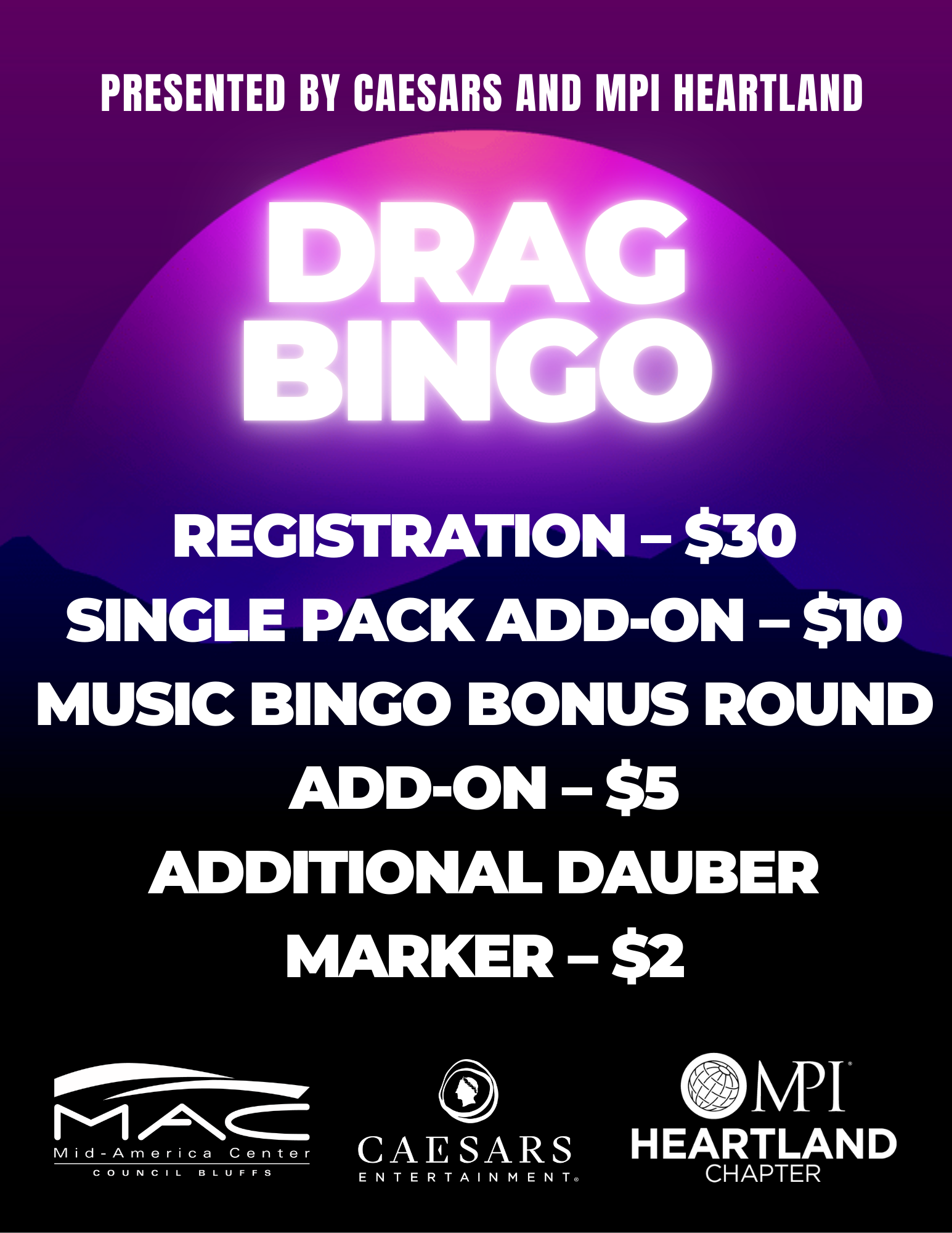 Bingo Prices Sheet