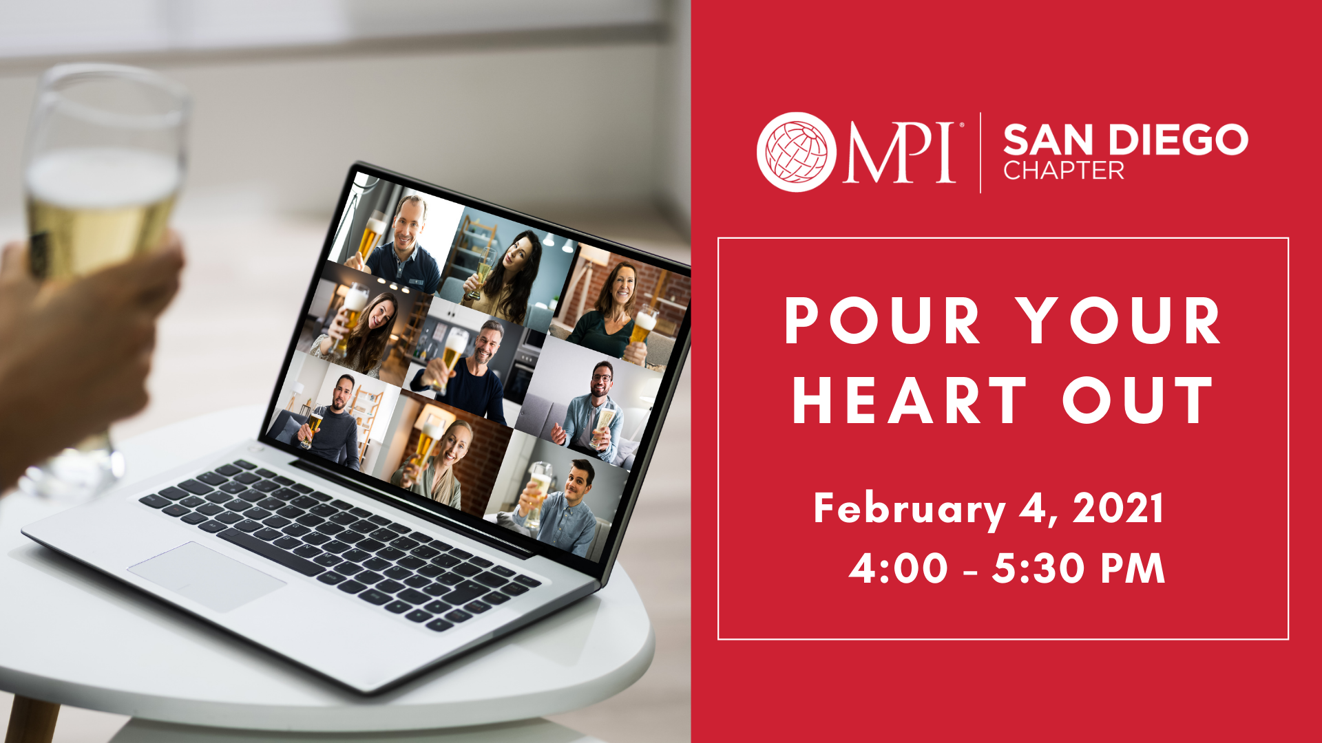 Pour your Heart Out February 2021 Facebook Event Header